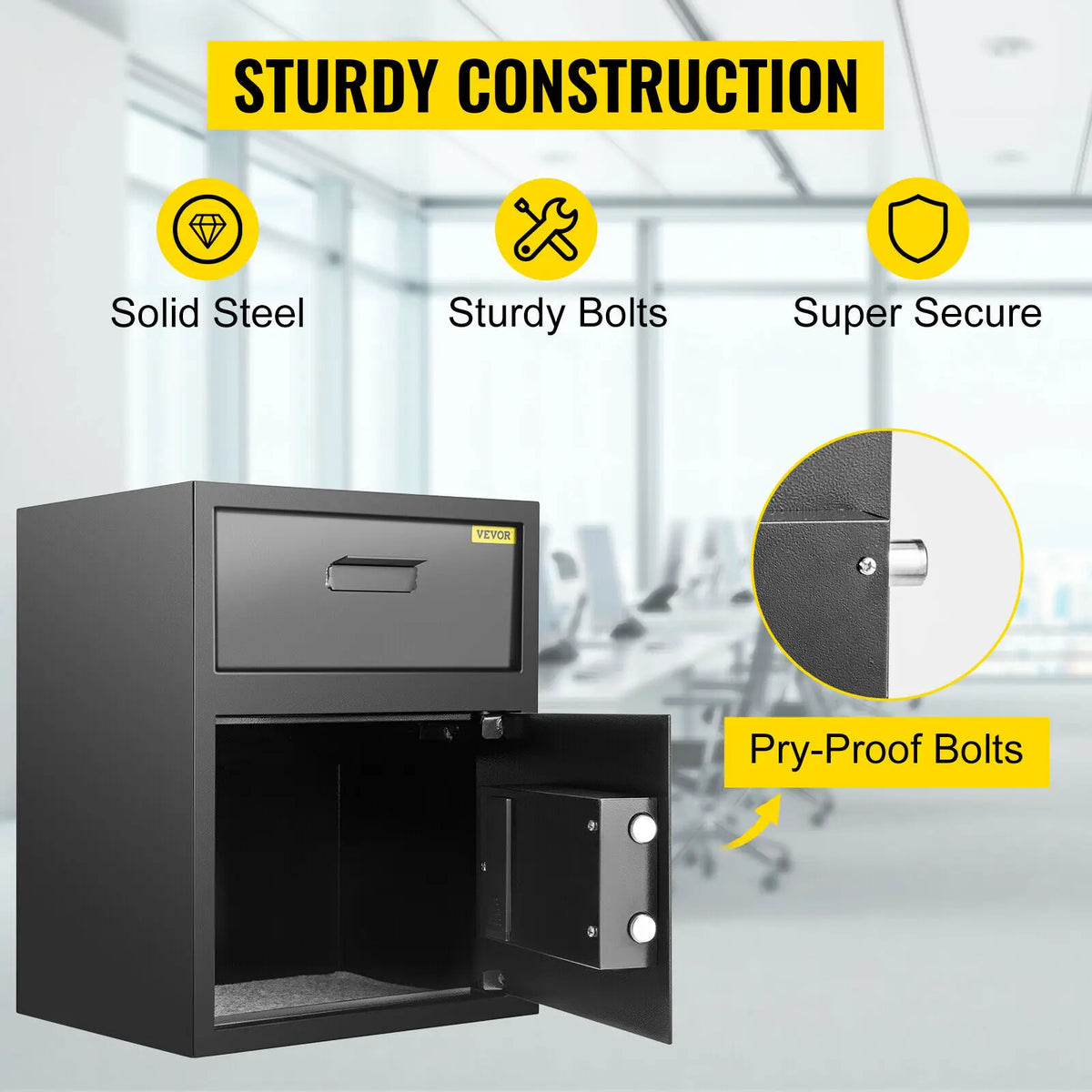 VEVOR Electronic Safe Deposit Box Drop Slot Hidden Piggy Bank