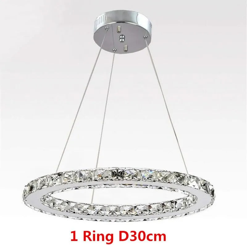 GreeLustr Modern Crystal Ring Chandelier For Dining Room Lighting