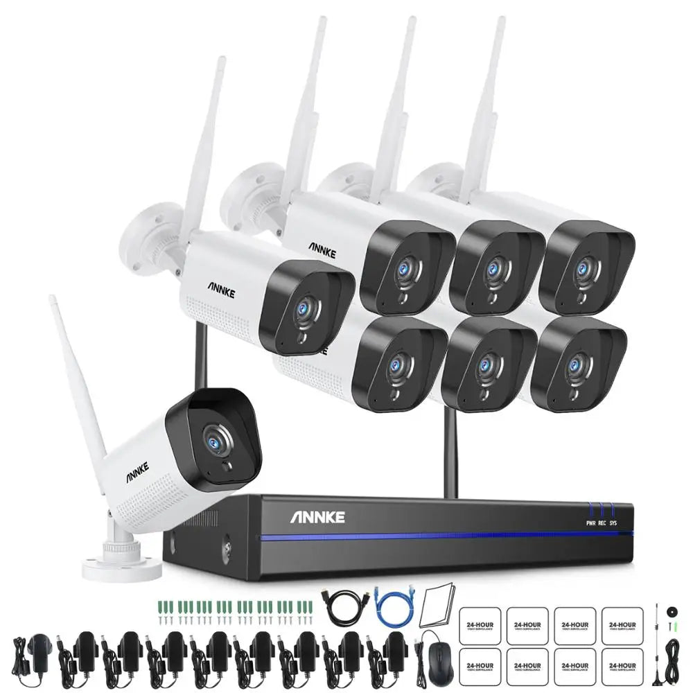 ANNKE WiFi Surveillance System With NVR Cameras And AI Detection