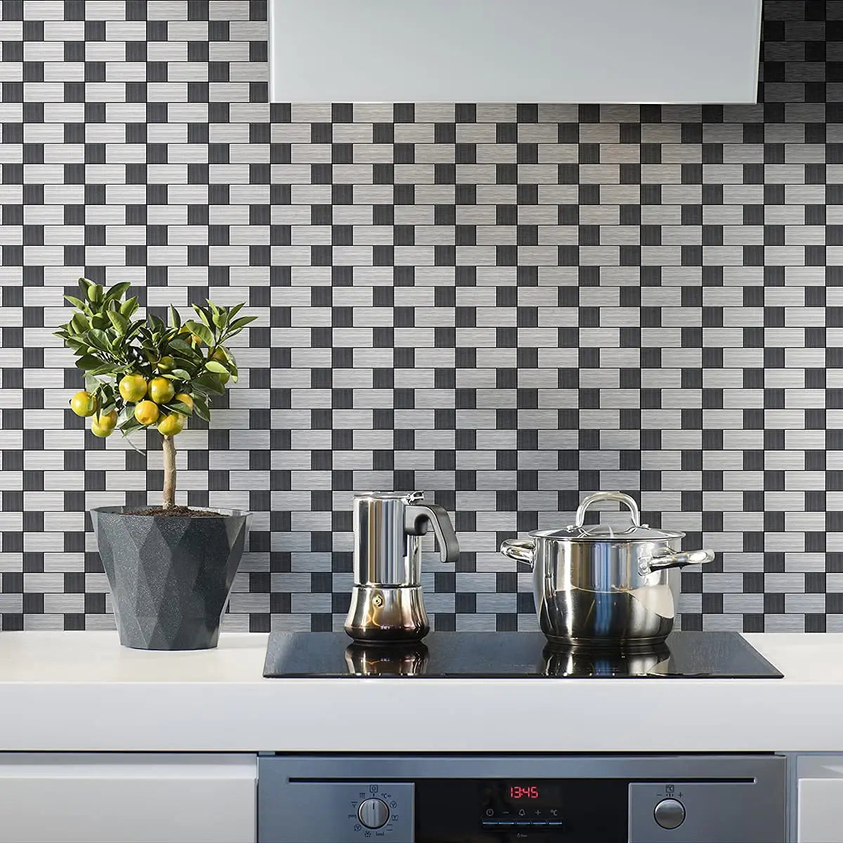 Art3d Peel And Stick Backsplash Tiles Stainless Steel Brushed Mosaic