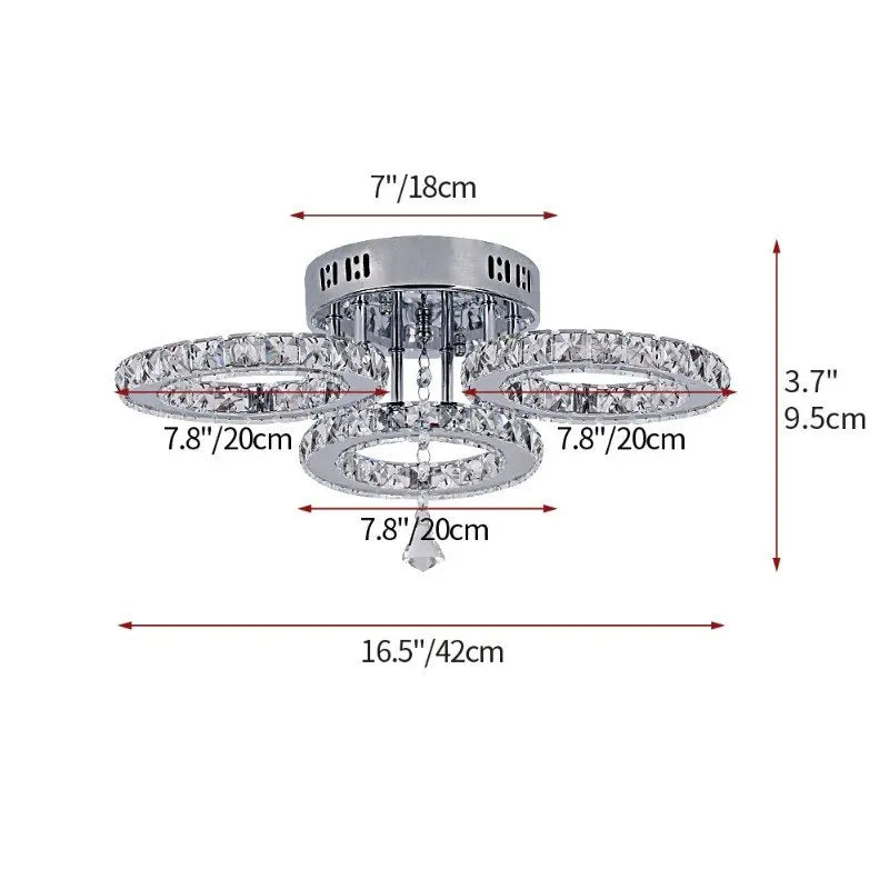 Vetrulus Modern K9 Crystal Led Ring Ceiling Chandelier