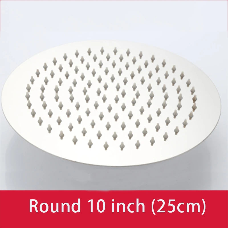 Suguword Square Round Rainfall Shower Head Stainless Steel Water Saving