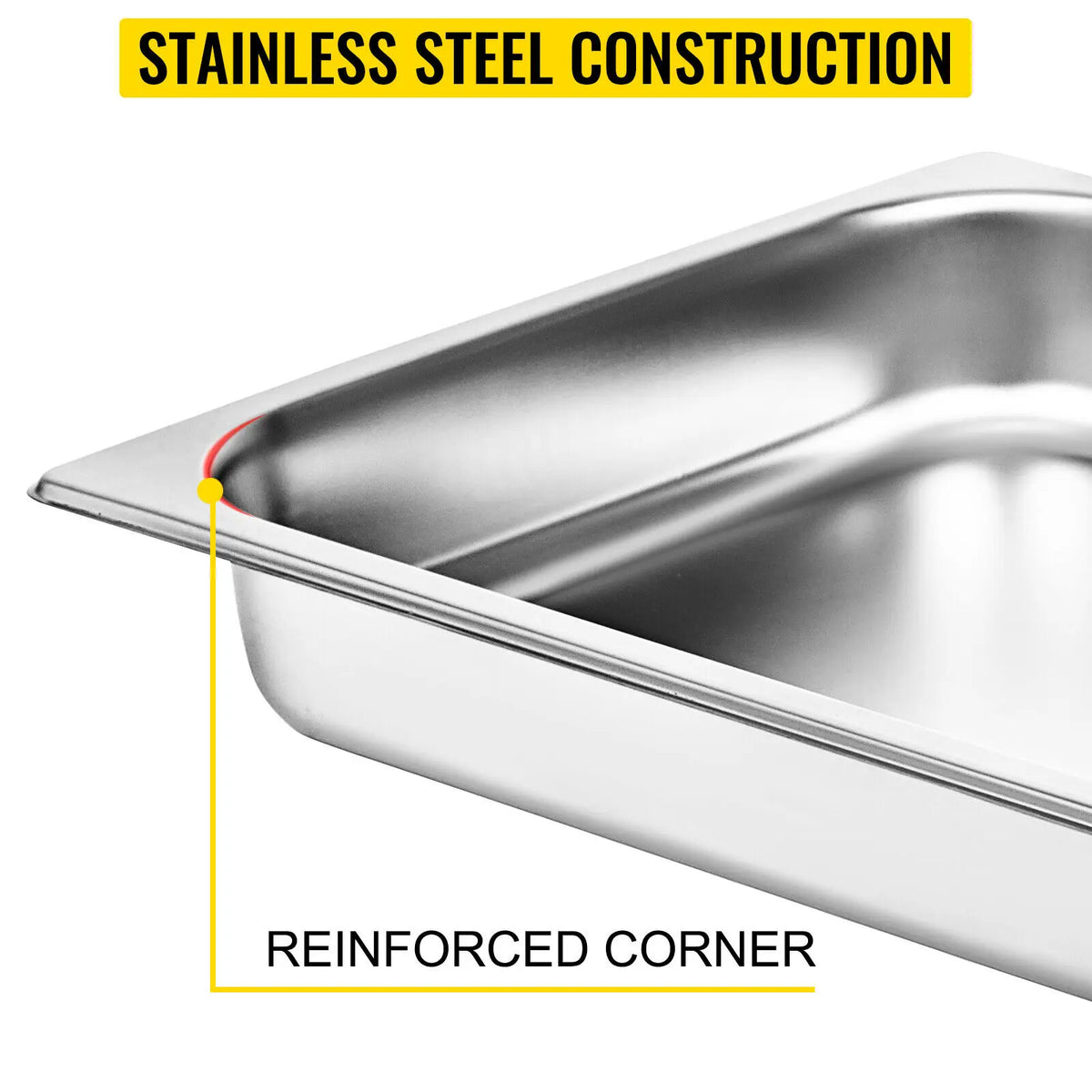 SucceBuy Stainless Steel Buffet Chafing Dish Steam Table Food Pans