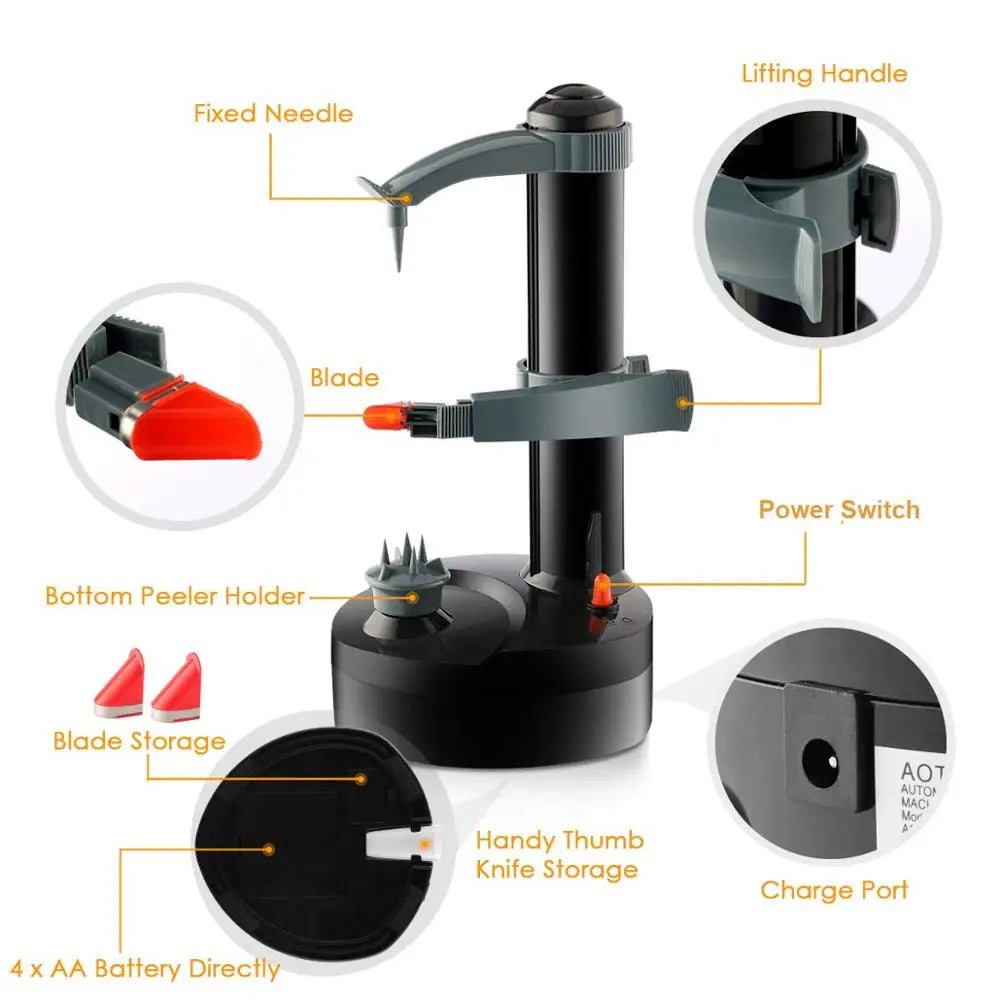 Jianyana Multifunctional Automatic Electric Potato Peeler And Fruit Cutter