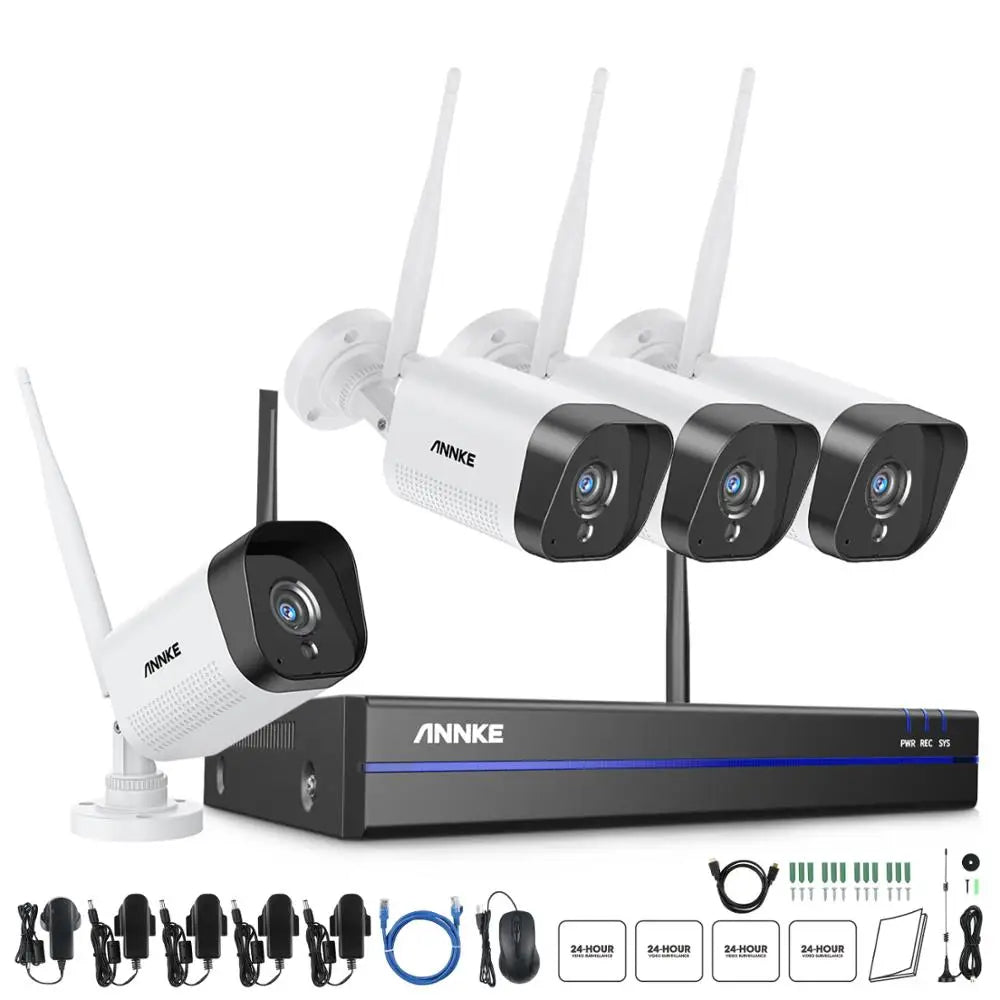 ANNKE WiFi Surveillance System With NVR Cameras And AI Detection