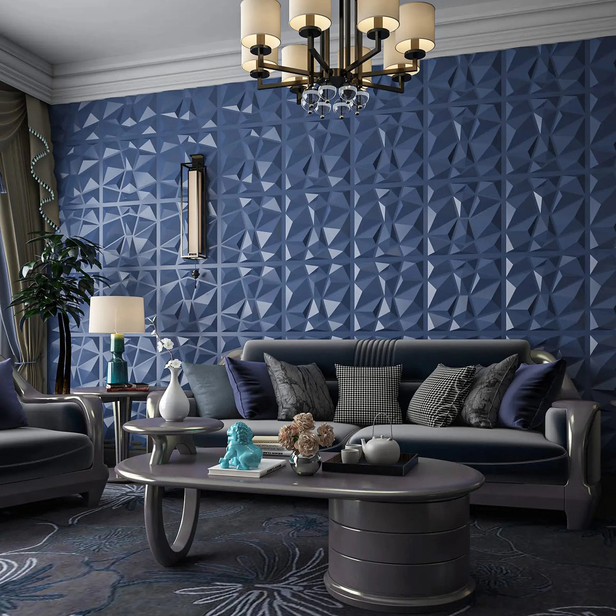 Art3d 3D PVC Wall Panels Diamond Design Pack 12 Tiles