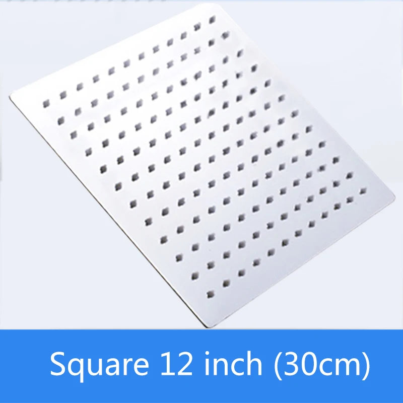 Suguword Square Round Rainfall Shower Head Stainless Steel Water Saving