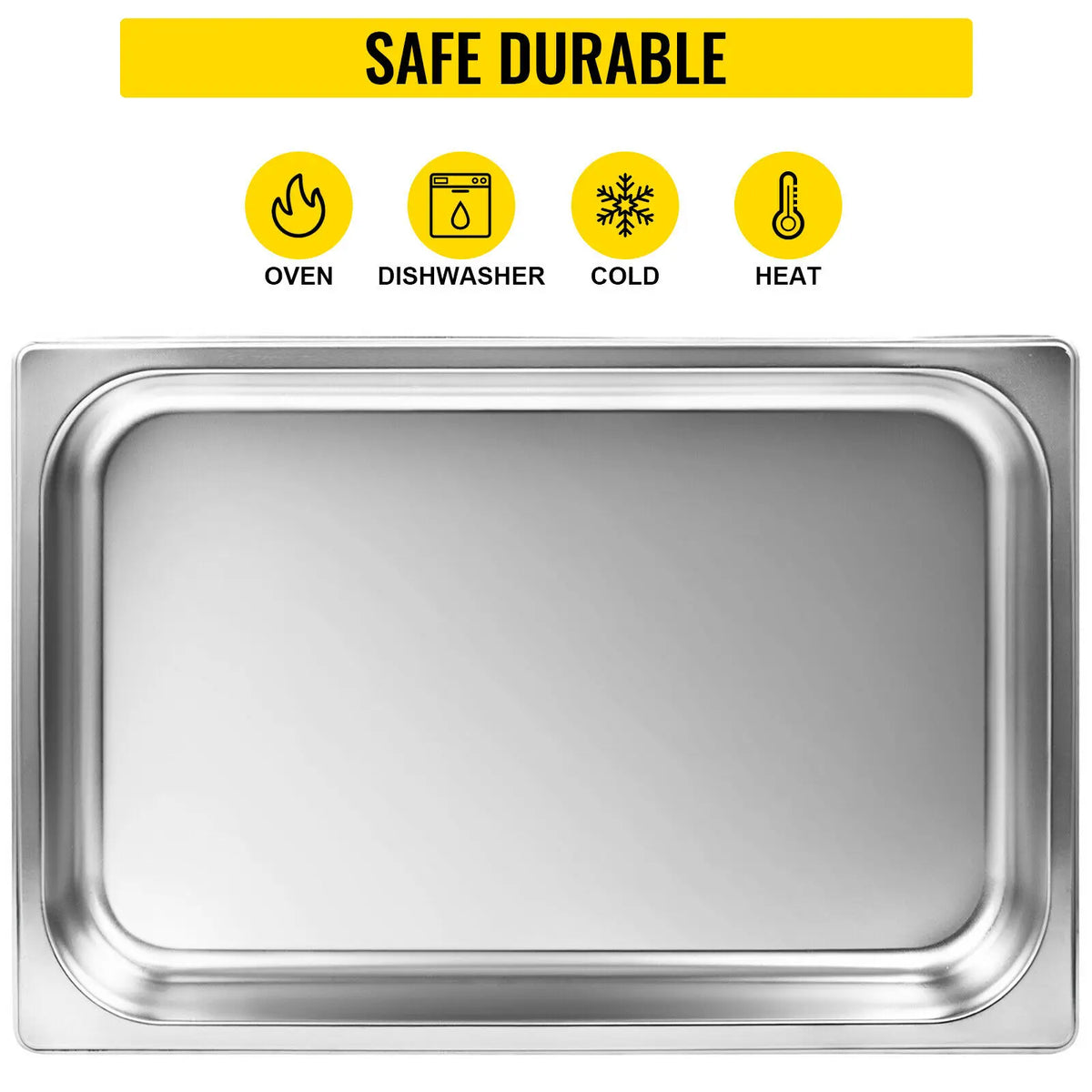 SucceBuy Stainless Steel Buffet Chafing Dishes Steam Table Pans