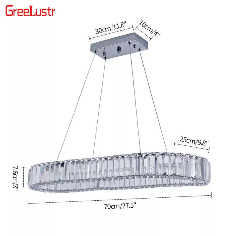 GreeLustr Modern Crystal Ring Chandelier For Dining Room Lighting