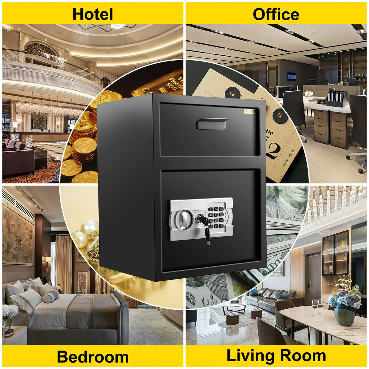 VEVOR Electronic Safe Deposit Box Drop Slot Hidden Piggy Bank