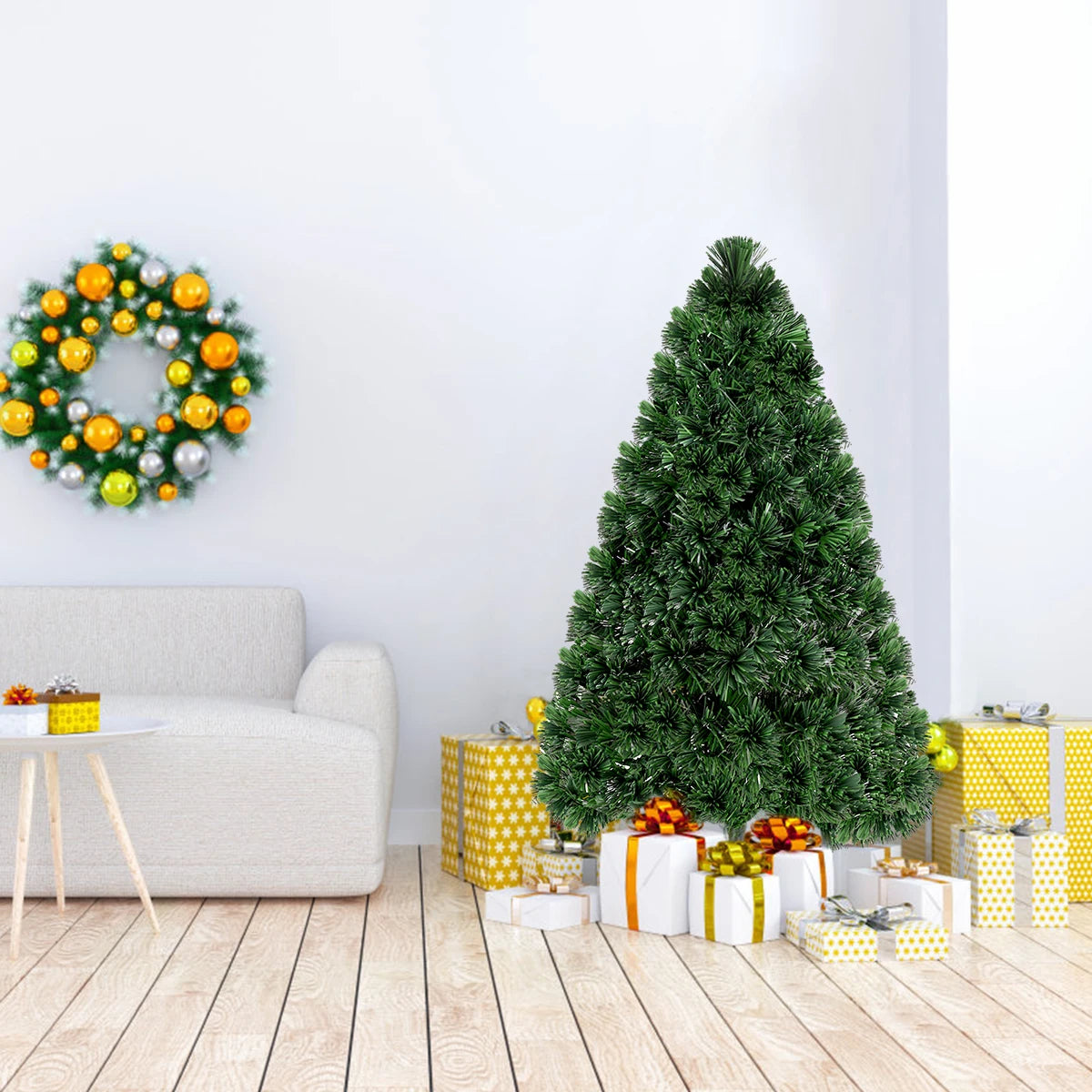 MULTIGOT Pre Lit Fiber Optic Artificial Christmas Tree With Stand