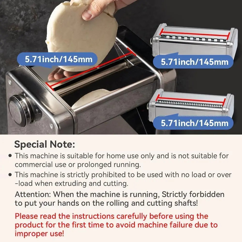 XMSJ Electric Pasta Maker Stainless Steel Noodle Machine With Roller