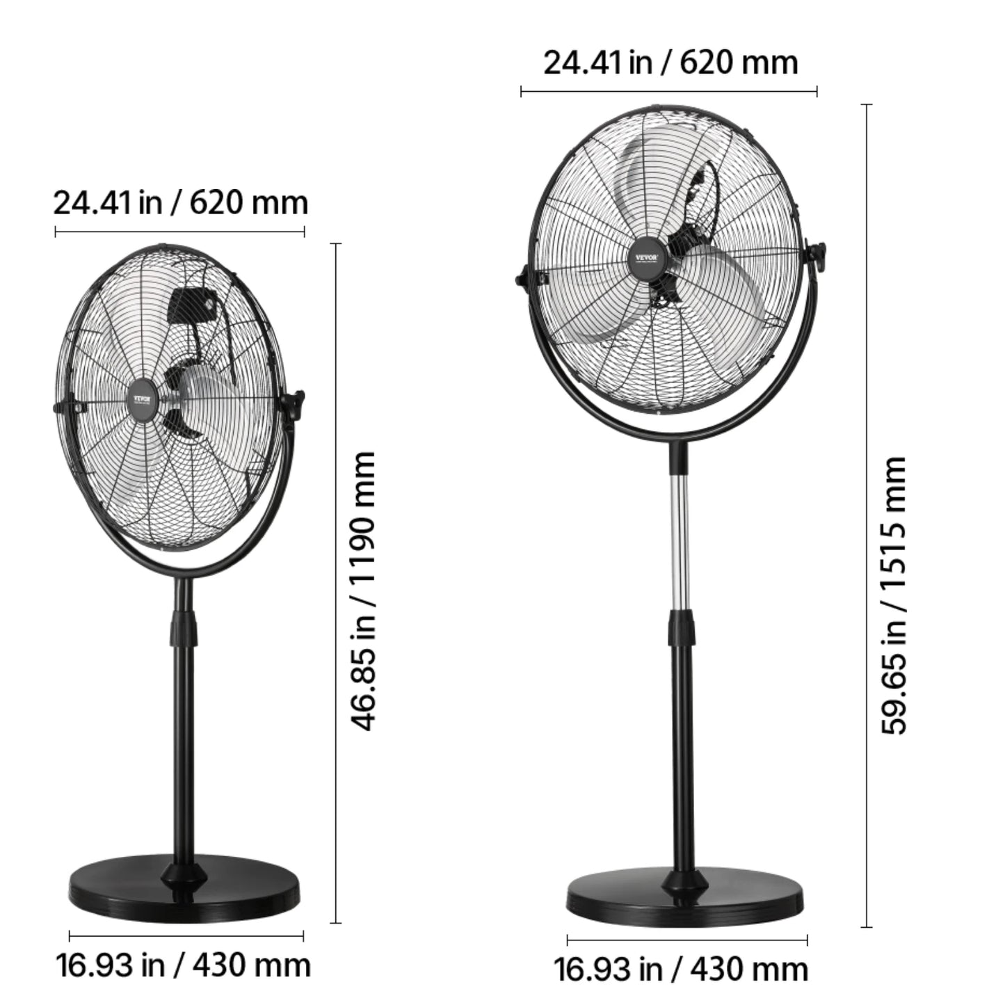 SucceBuy Industrial Pedestal Fan 85 Degree Oscillating 3 Speed Remote