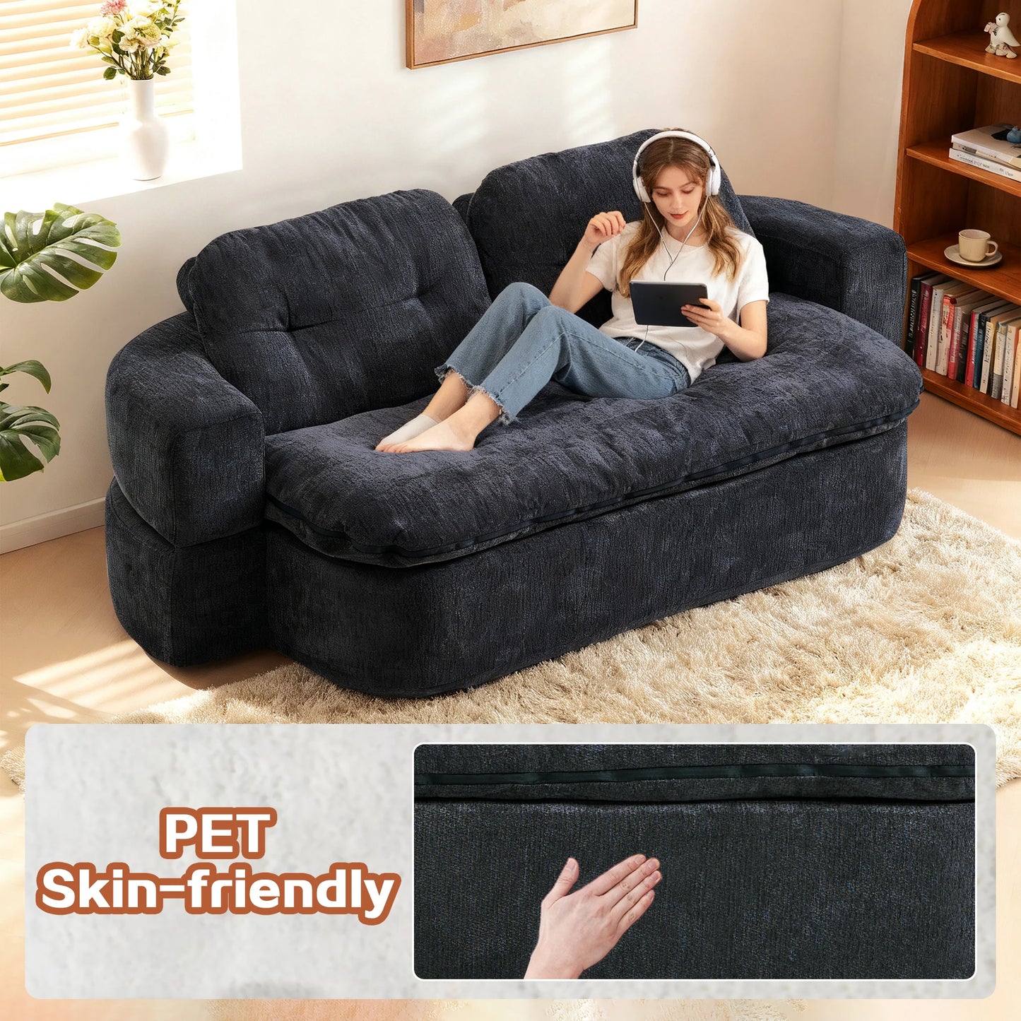 Convertible Sleeper Sofa Bed 2in1 Folding Couch For Living Room