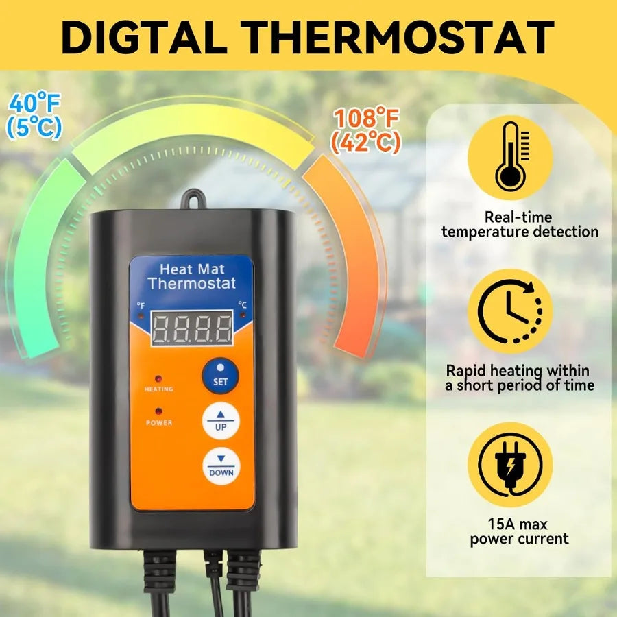 Greenhouse Heater With Thermostat PTC Ceramic Heating And Overheat Protection