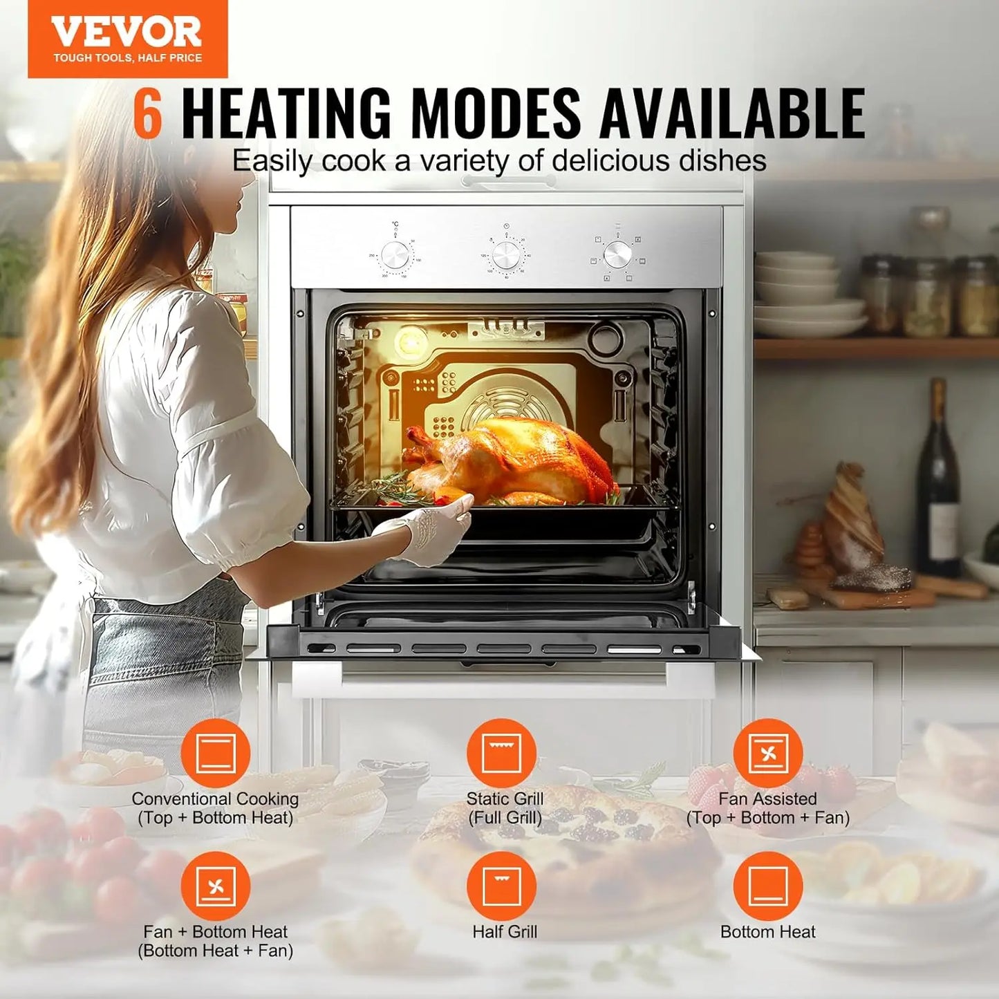 XMSJ Electric Wall Oven With Timer And Built In Convection