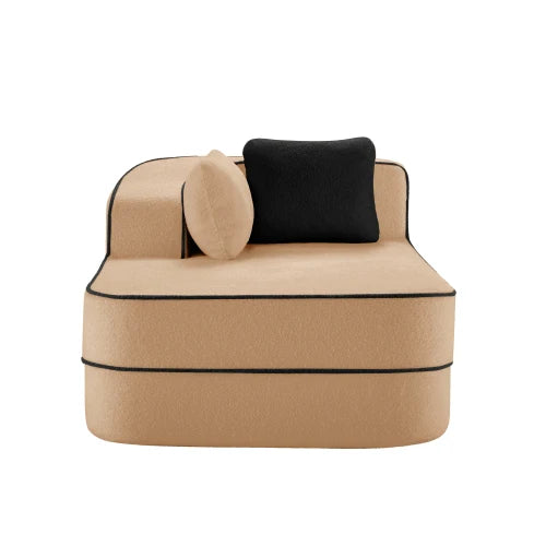 Modular Sectional Sofa With Teddy Velvet Ergonomic Design Non Slip Bottom
