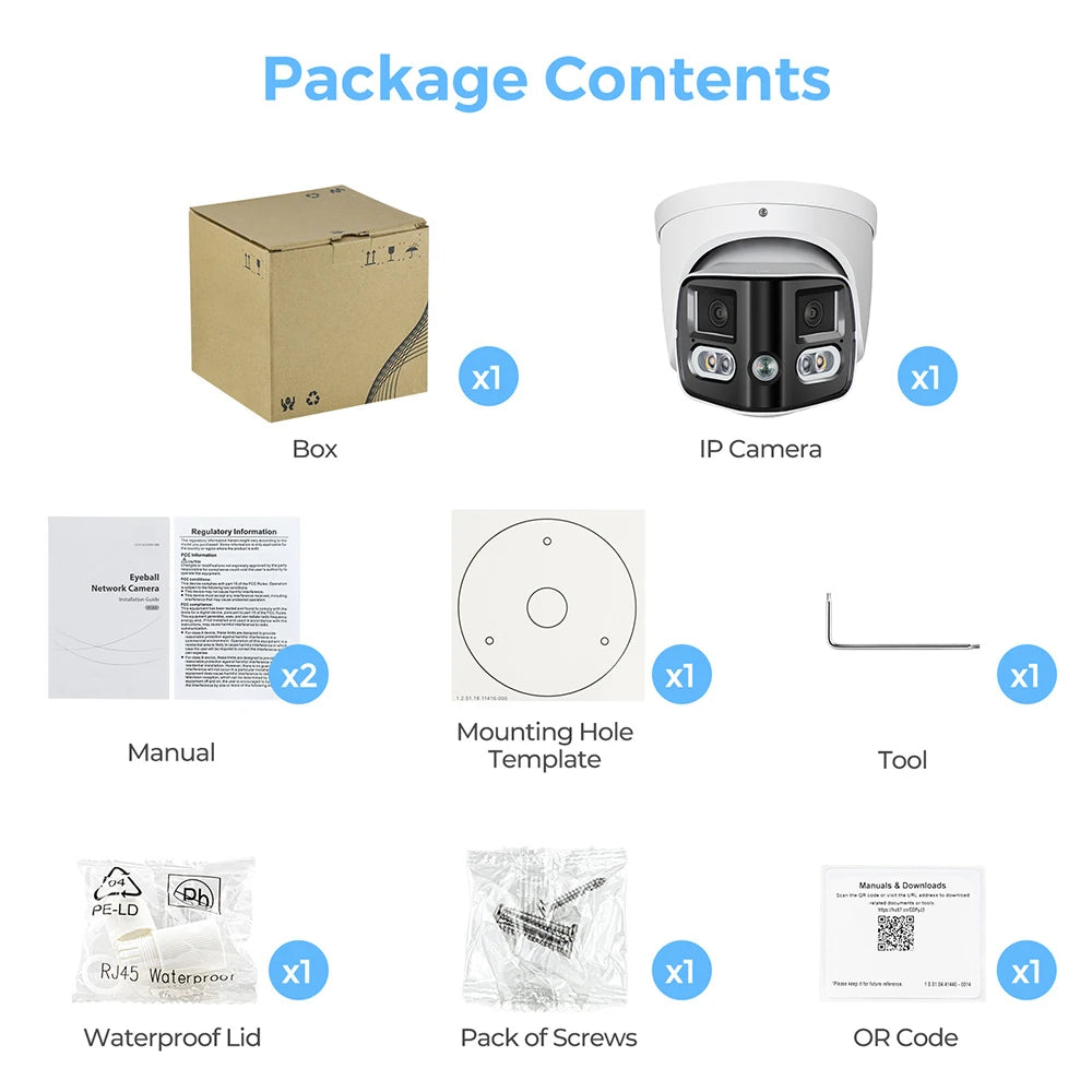 Outdoor 8MP Panoramic Dual Lens IP Security Camera