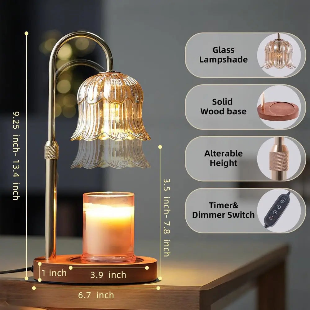 Candle Warmer Lamp With Timer Adjustable Dimmable Wax Jar Candles