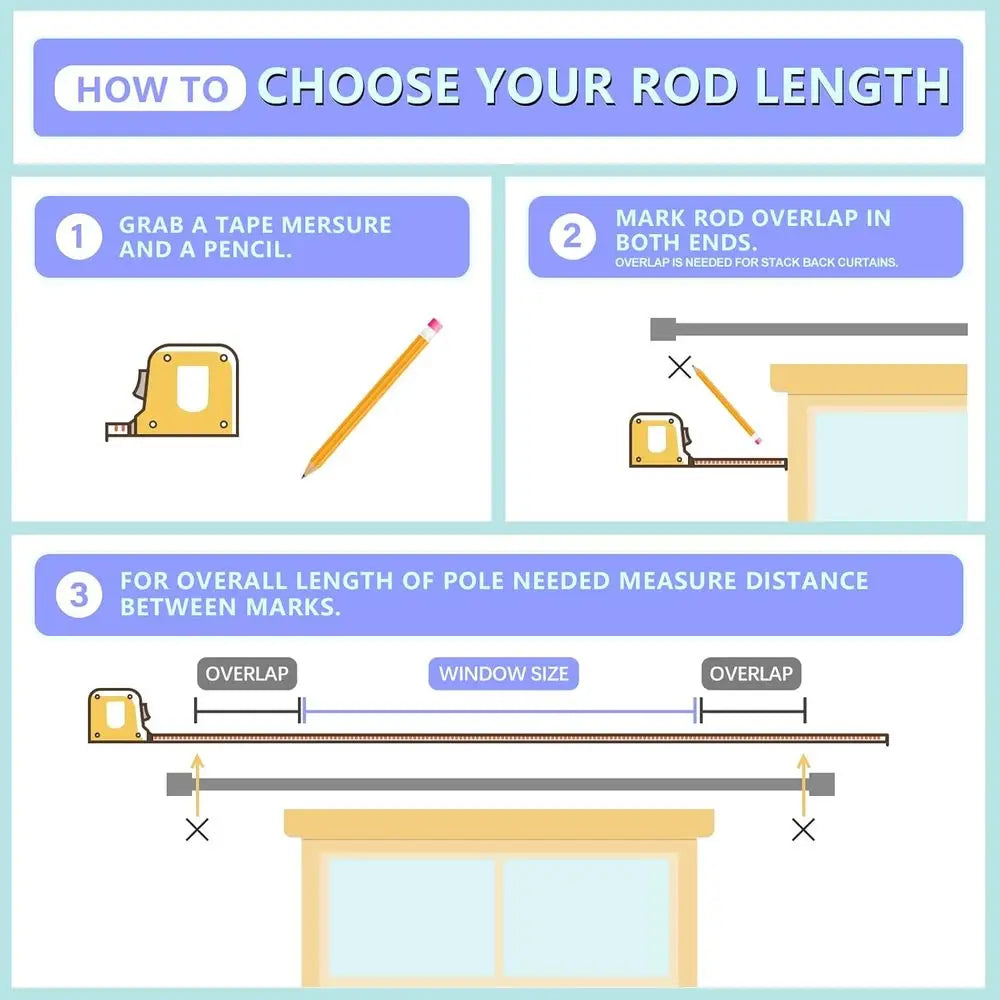 Adjustable Metal Window Curtain Rod With Decorative Finials