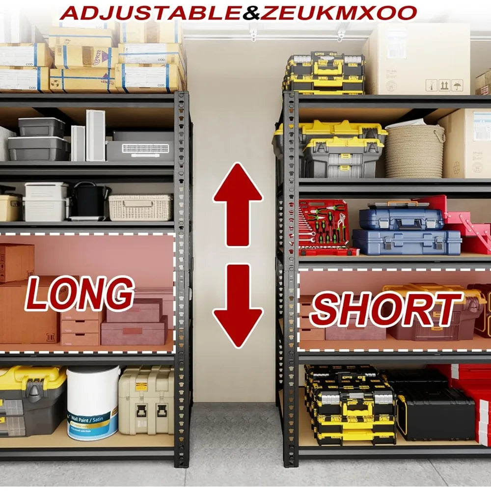 XMSJ Five Tier Adjustable Garage Shelving Racks 2400 Lbs