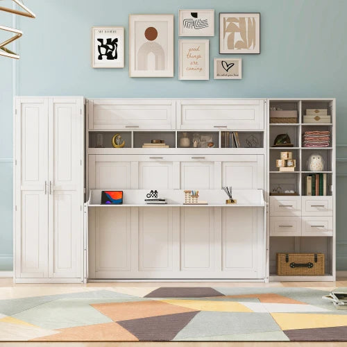 Murphy Wall Bed Cabinet With Closet Drawers And Shelves