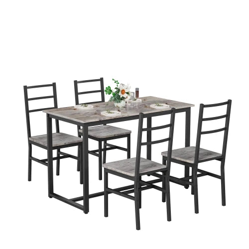 Dining Table Set For 4 Farmhouse Dinette With 4 Chairs