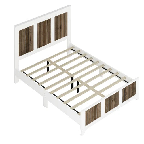 Bedroom Set 4 Piece Farmhouse Platform Bed Storage Nightstand