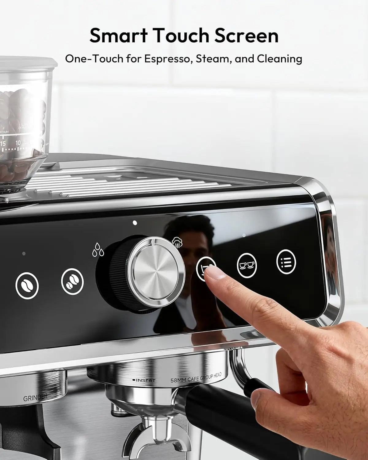 Home Espresso Machine With Built In Grinder And Milk Frother 20 Bar