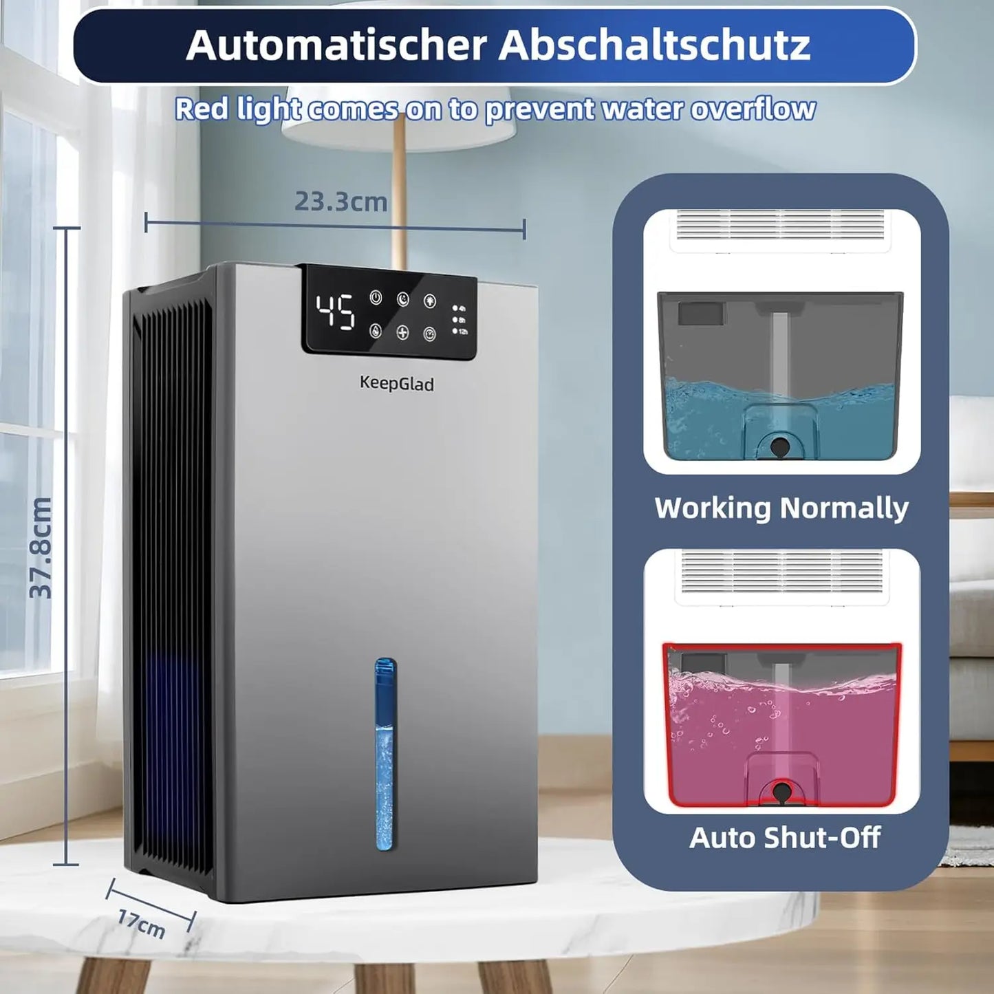 XMSJ Dehumidifier 98 Ounces Capacity Humidity Display For Basement
