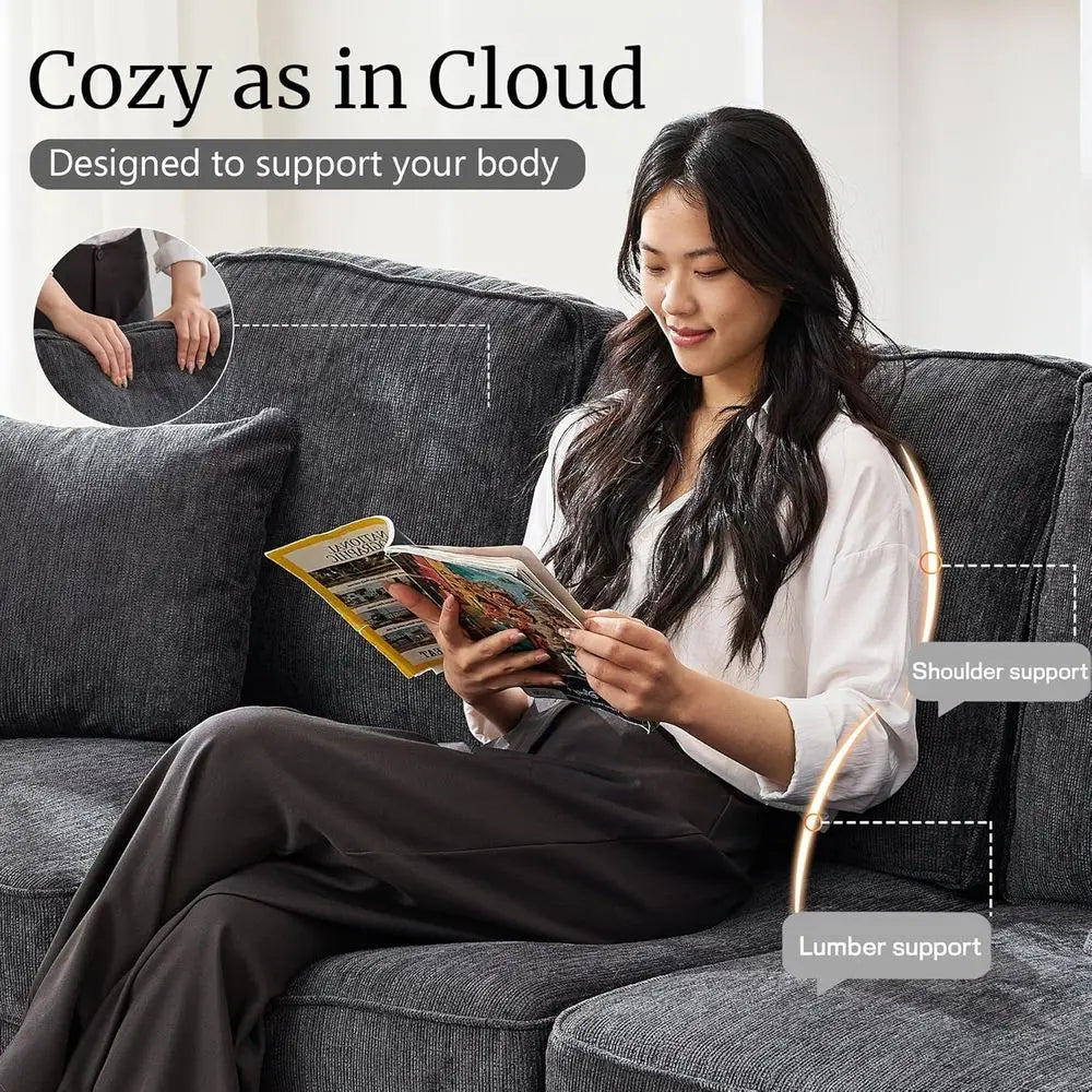 Luxury Cloud Style Three Seater Sofa With Deep Seat Cushions