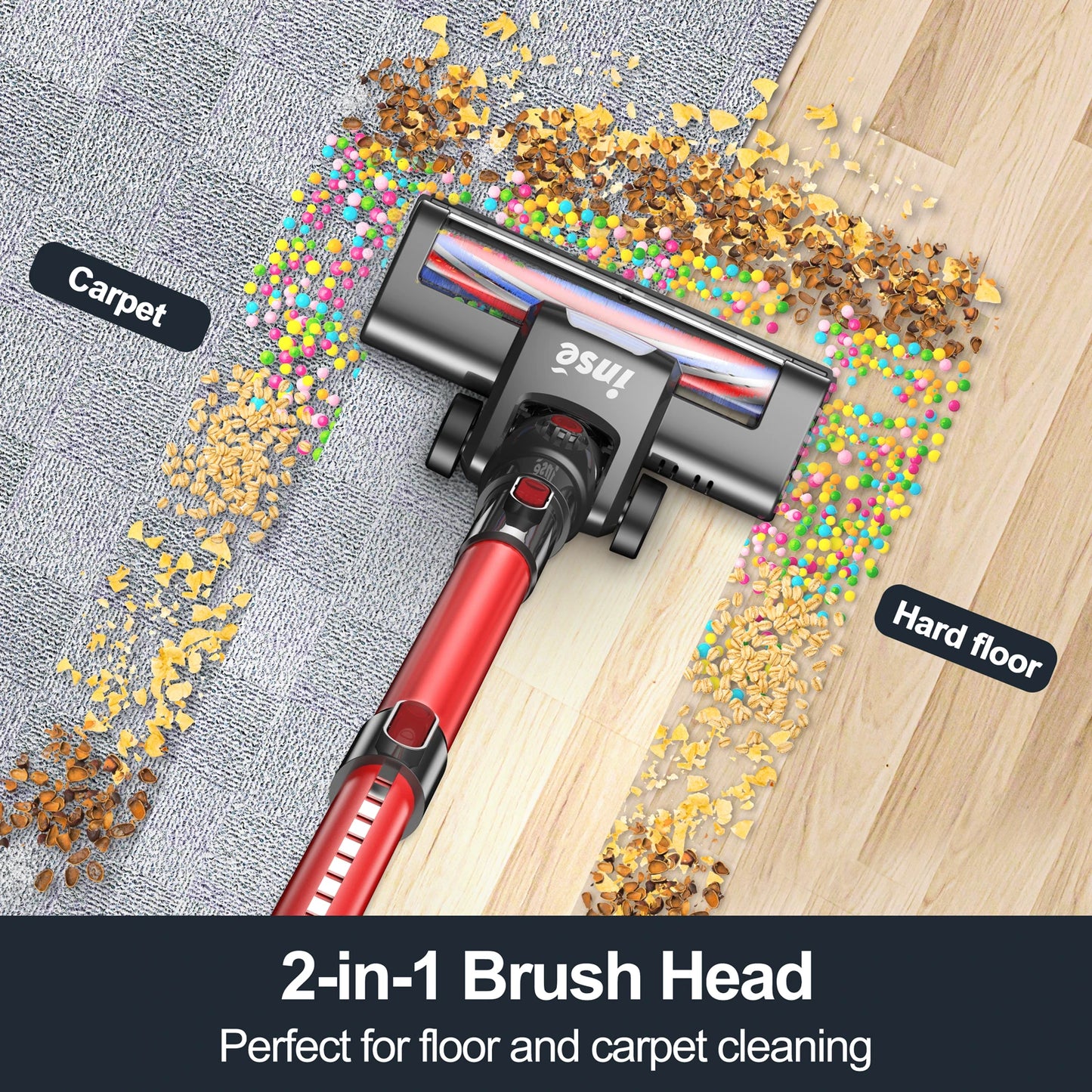 INSE N650 Cordless Vacuum Cleaner 4 in 1 Powered Suction