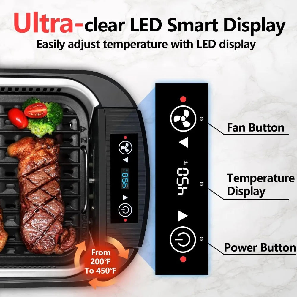 CUSIMAX 1500W Indoor Electric Grill Smokeless Korean BBQ