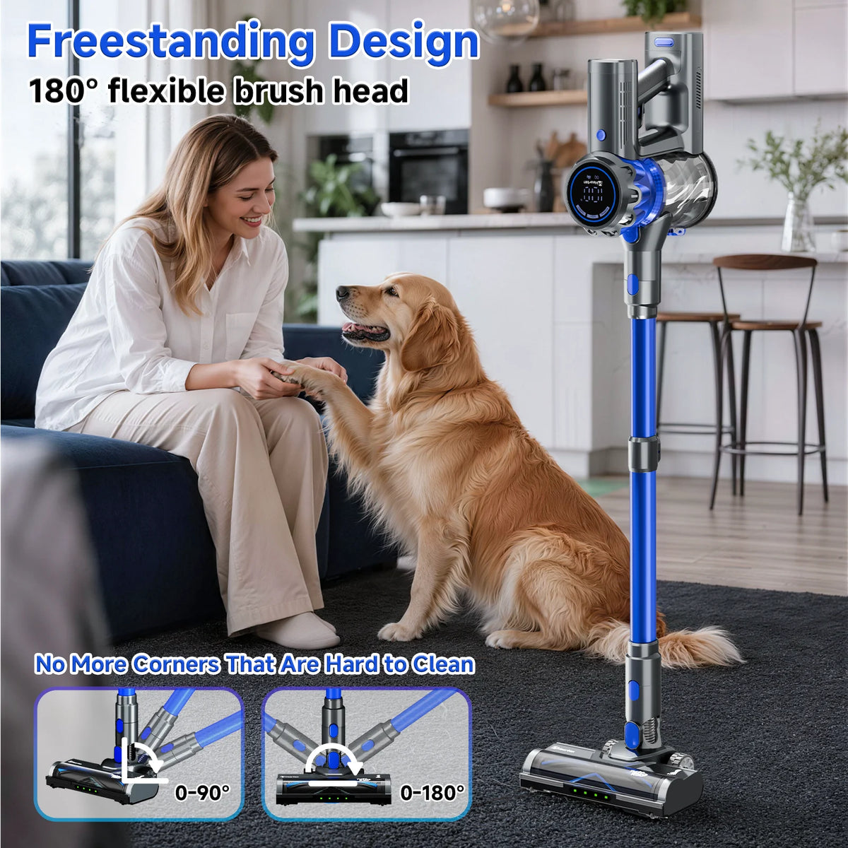 Portable Wireless Vacuum Cleaner With LED Display And Strong Suction