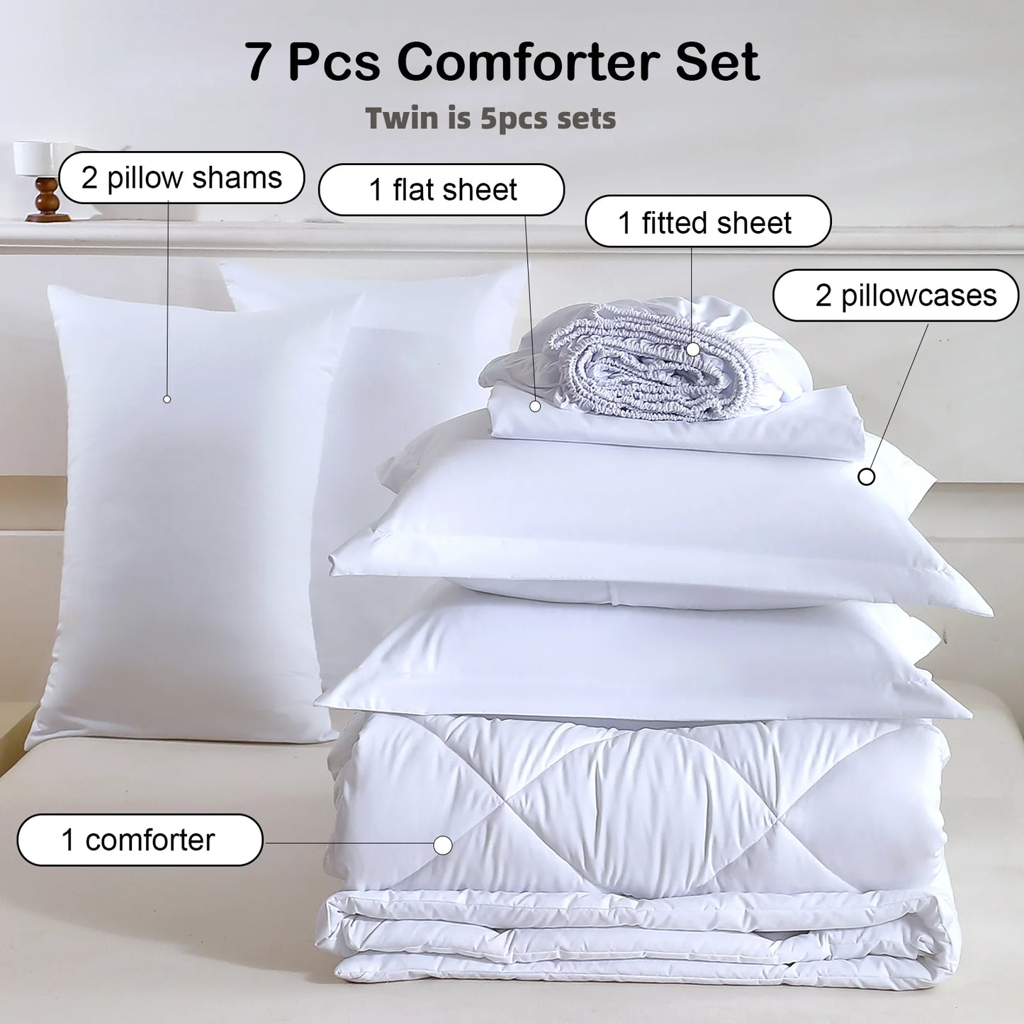 EasYum Bedding Sets Quilted 100 Percent Polyester Comforter Set