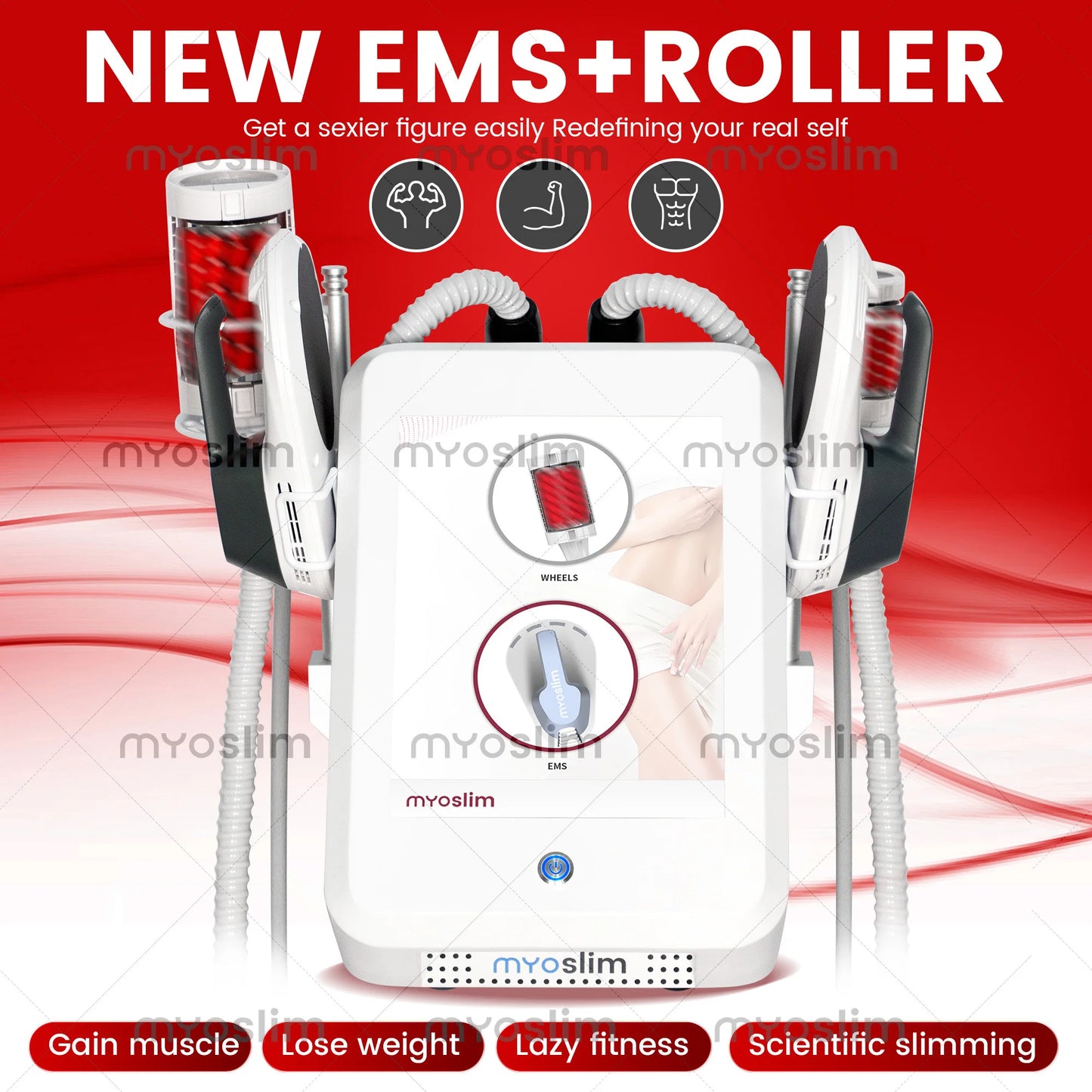 Myoslim 6500W 200Hz EMS Roller For Cellulite Reduction Massage