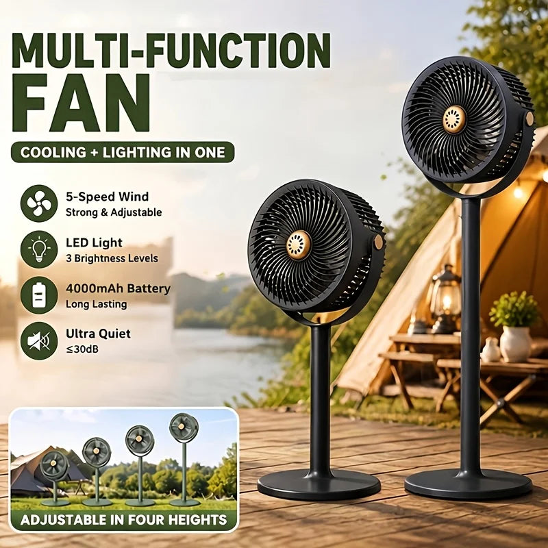 USB Floor And Desktop Air Circulation Fan With Five Speeds