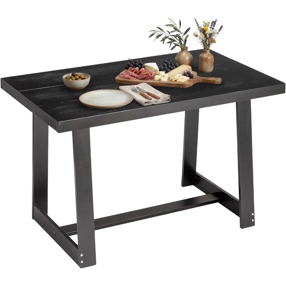 Ticify Solid Pine Dining Table Rectangular For Kitchen And Dining Room