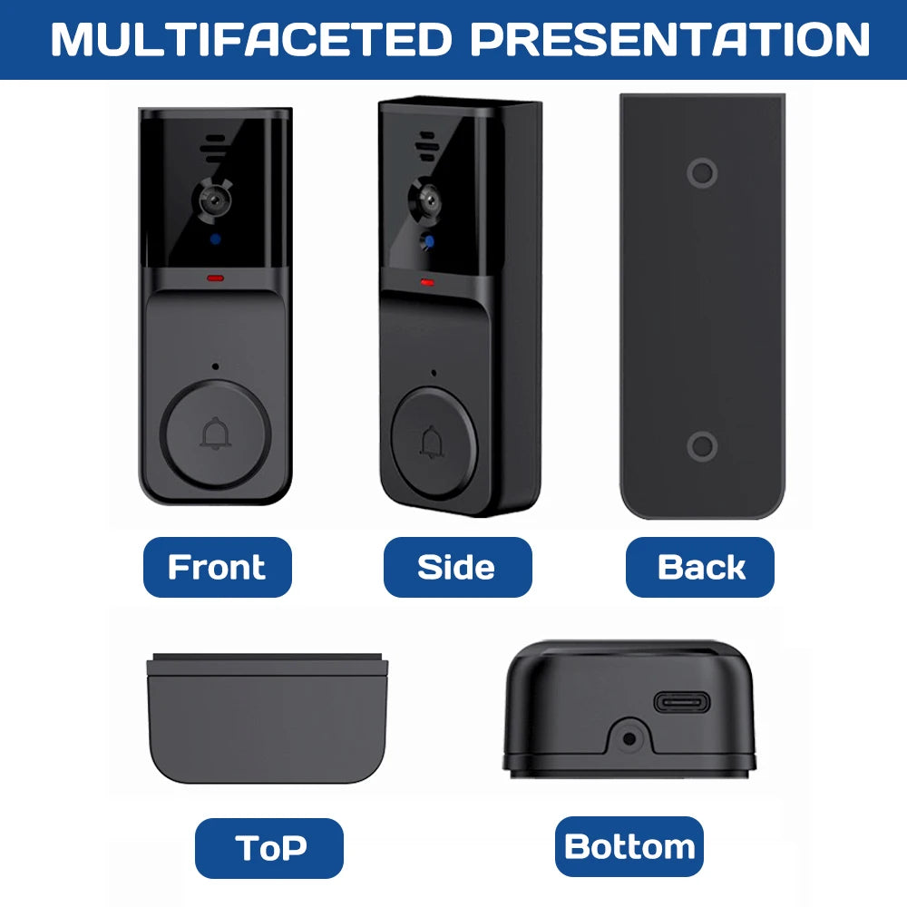 Wireless Video Doorbell Intercom With Two-Way Audio and Night Vision