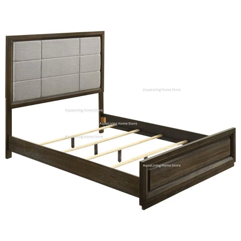 Modern Wooden Bedroom Furniture Set With Bed Wardrobe Nightstand