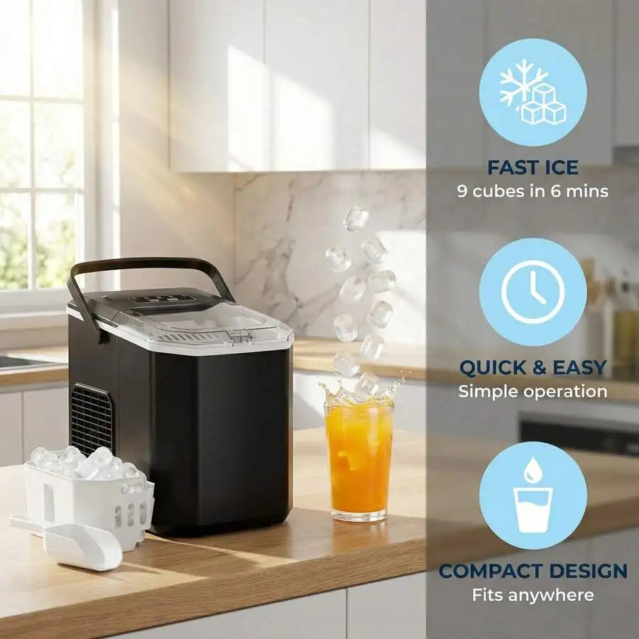 XMSJ Countertop Ice Maker With SelfCleaning And Two Ice Sizes