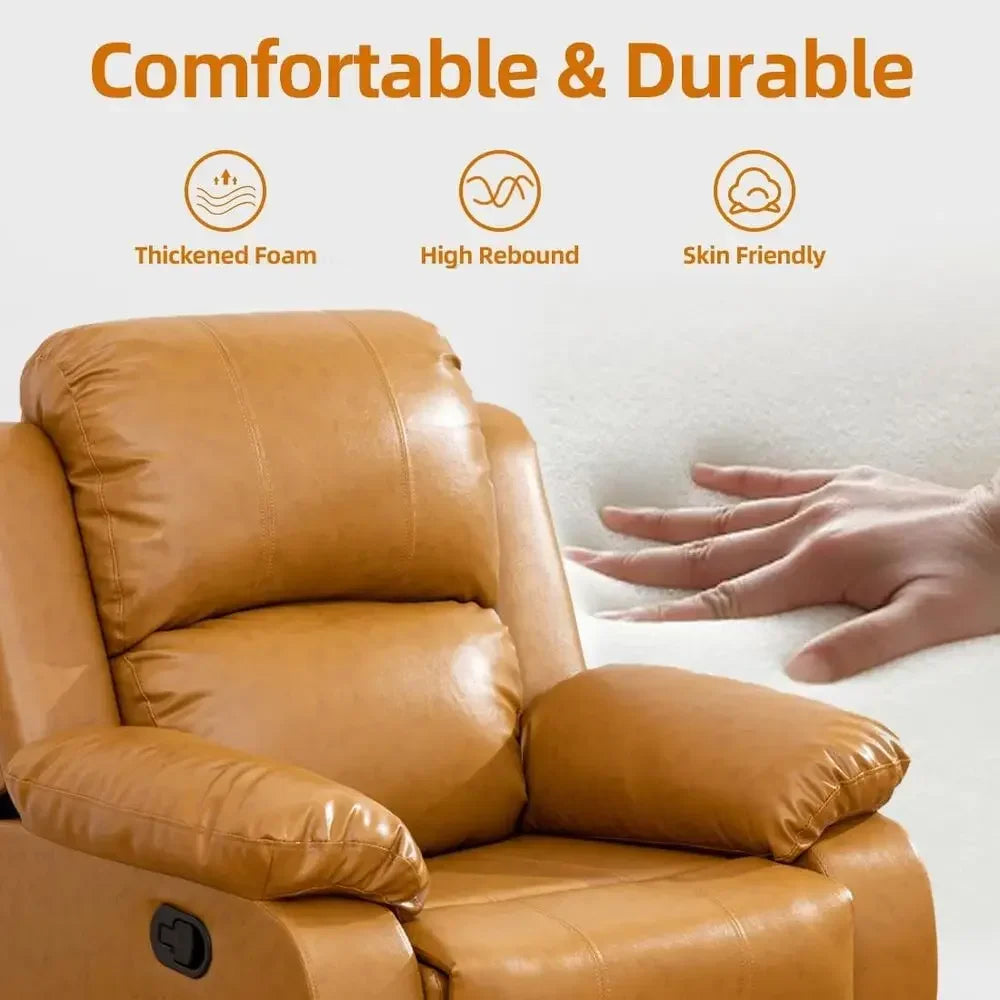 Leather Manual Recliner Sofa Set 3 Piece Loveseat And Chair