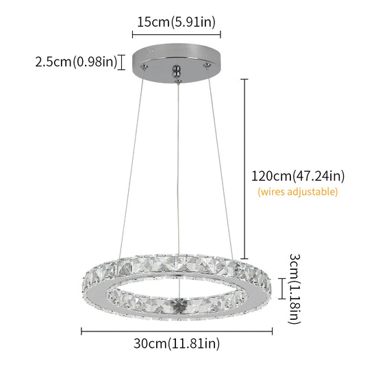 Vetru/us Modern LED Crystal Chandelier Stainless Steel