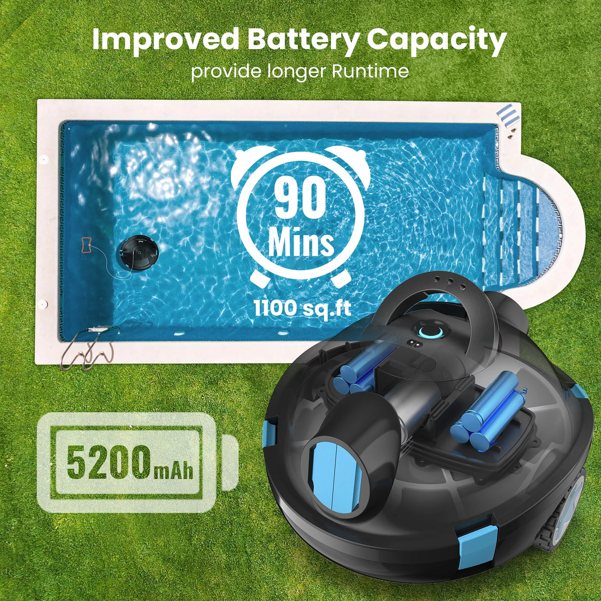 INSE Y10 Cordless Robotic Pool Cleaner Featuring Self Parking