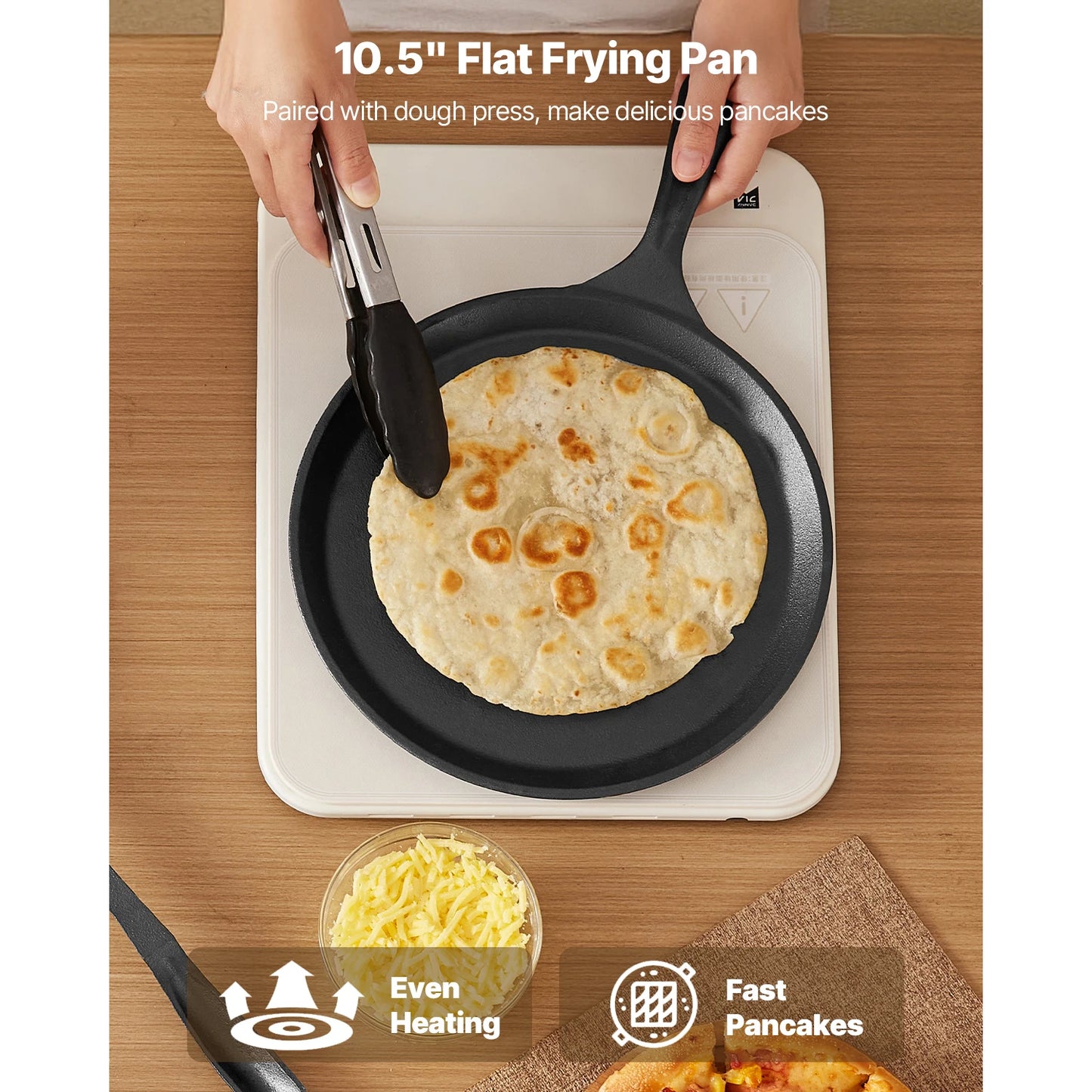 Tortilla Press Cast Iron Roti Maker With 100 Parchment Paper