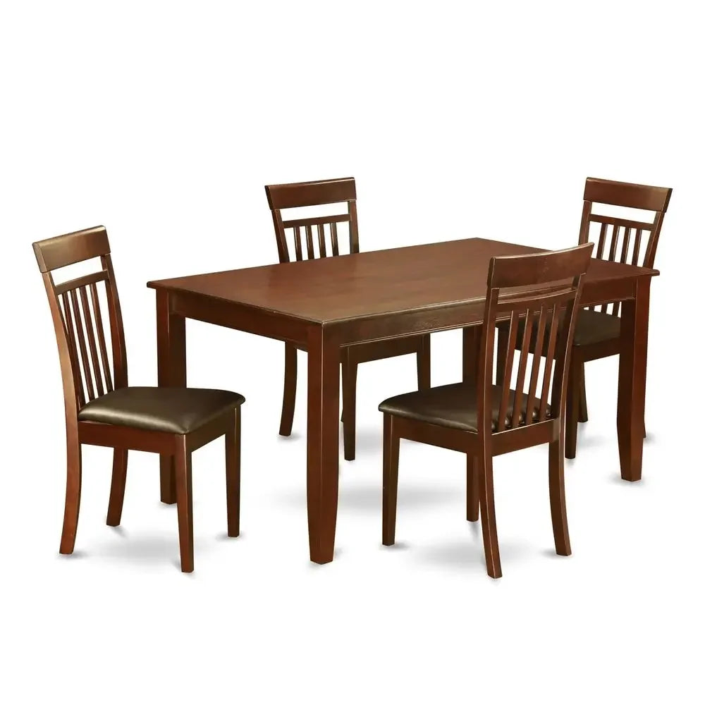 XMSJ 5 Piece Dining Table Set With Faux Leather Chairs