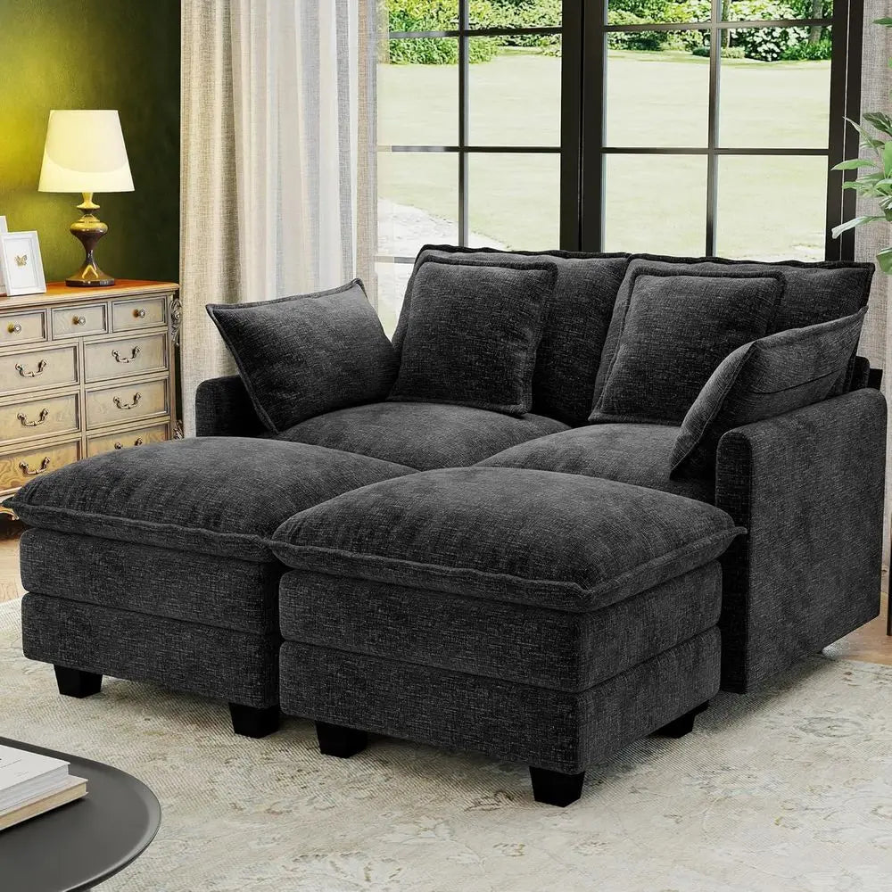 Cloud Couch Loveseat Sectional Sofa With Removable Pillows And Ottomans