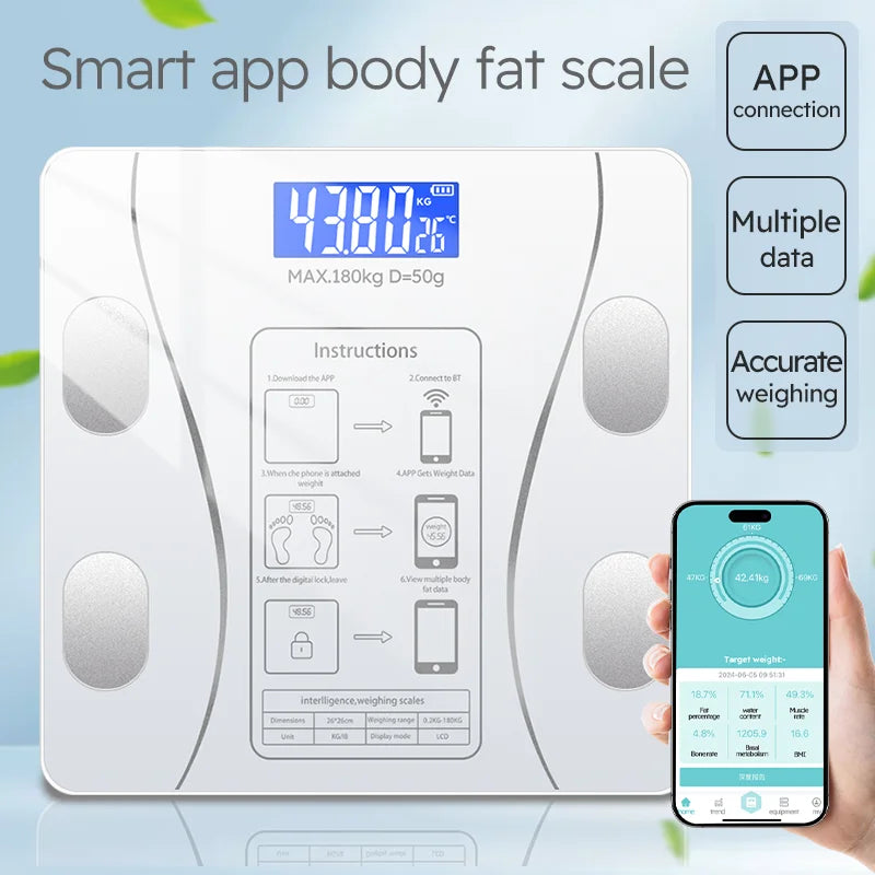 LED Body Fat Scale Smart Weight Scale for Health Measurement