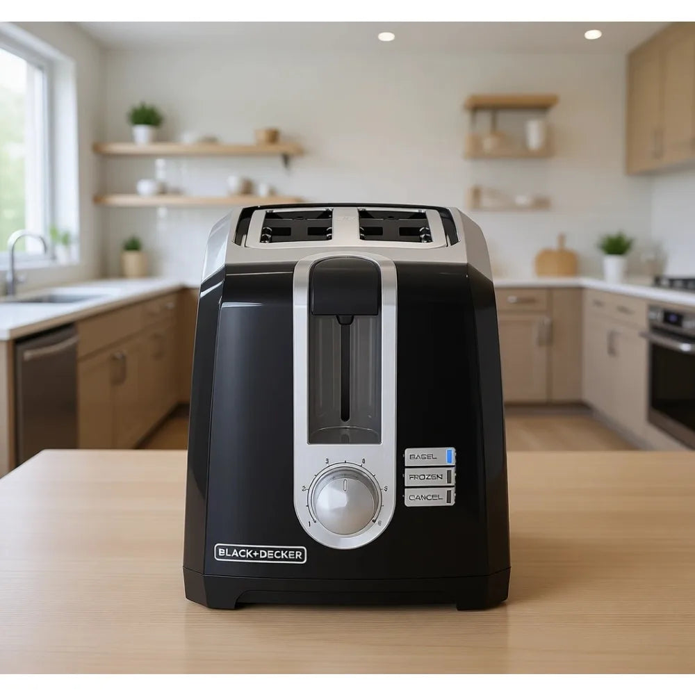 Extra Wide Slot Two Slice Toaster With 110V Plastic Housing