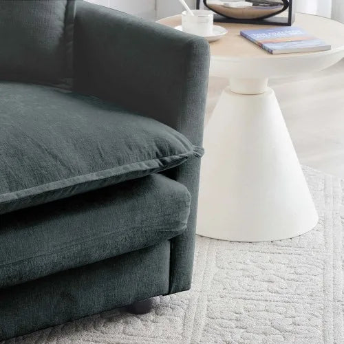 Modern Three Piece Sofa Set With Armchairs And Pillows